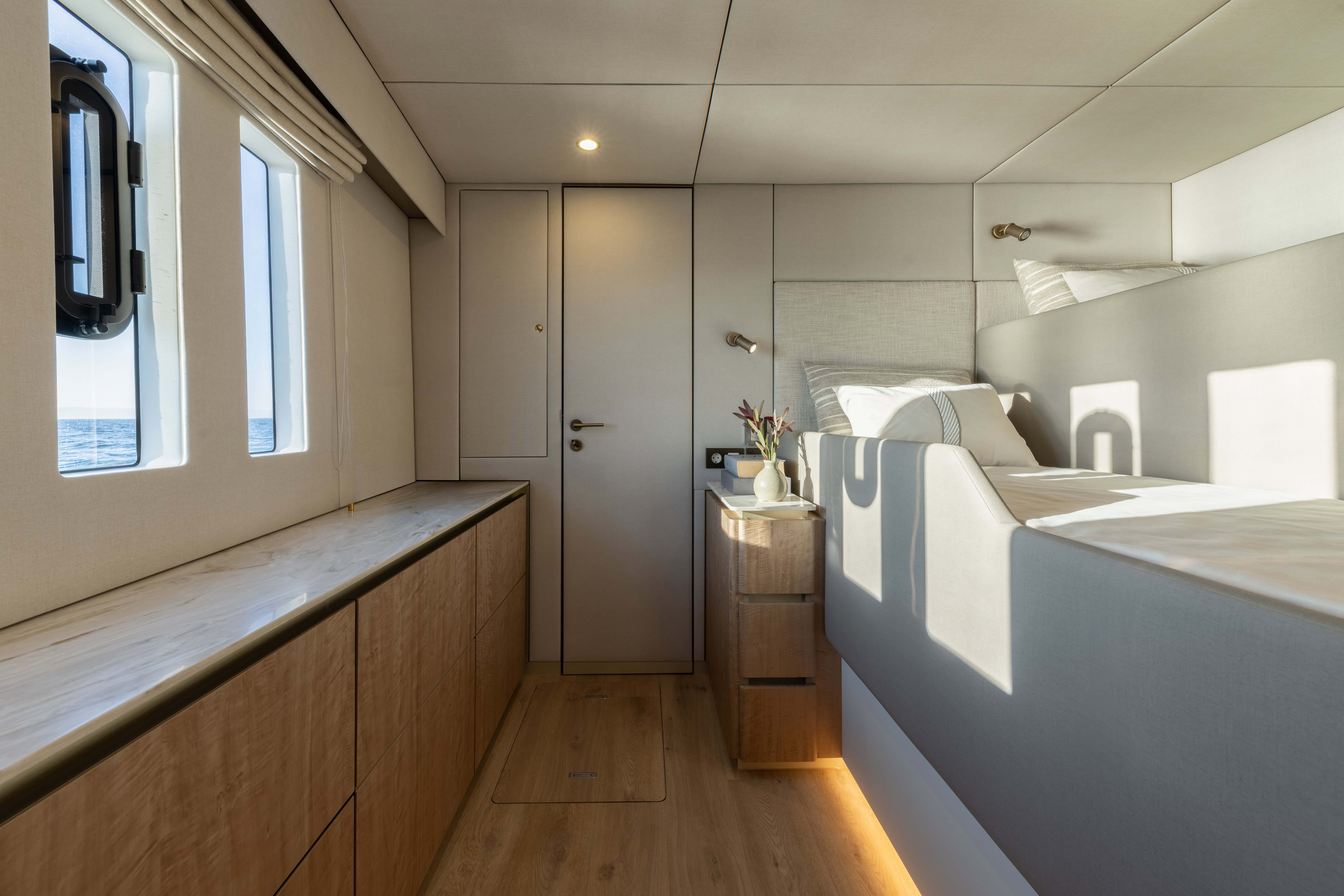 Interior view of the Sunreef 60 SPICE OF LIFE yacht at Ocean Sailing House.
